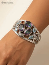 Faceted Mystic Topaz Sterling Silver Bracelet