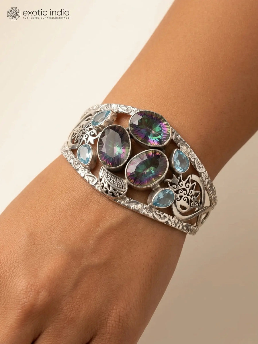 Faceted Mystic Topaz Sterling Silver Bracelet