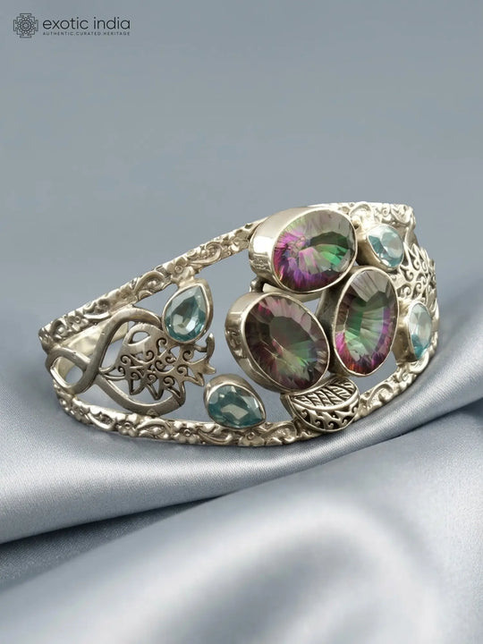 Faceted Mystic Topaz Sterling Silver Bracelet