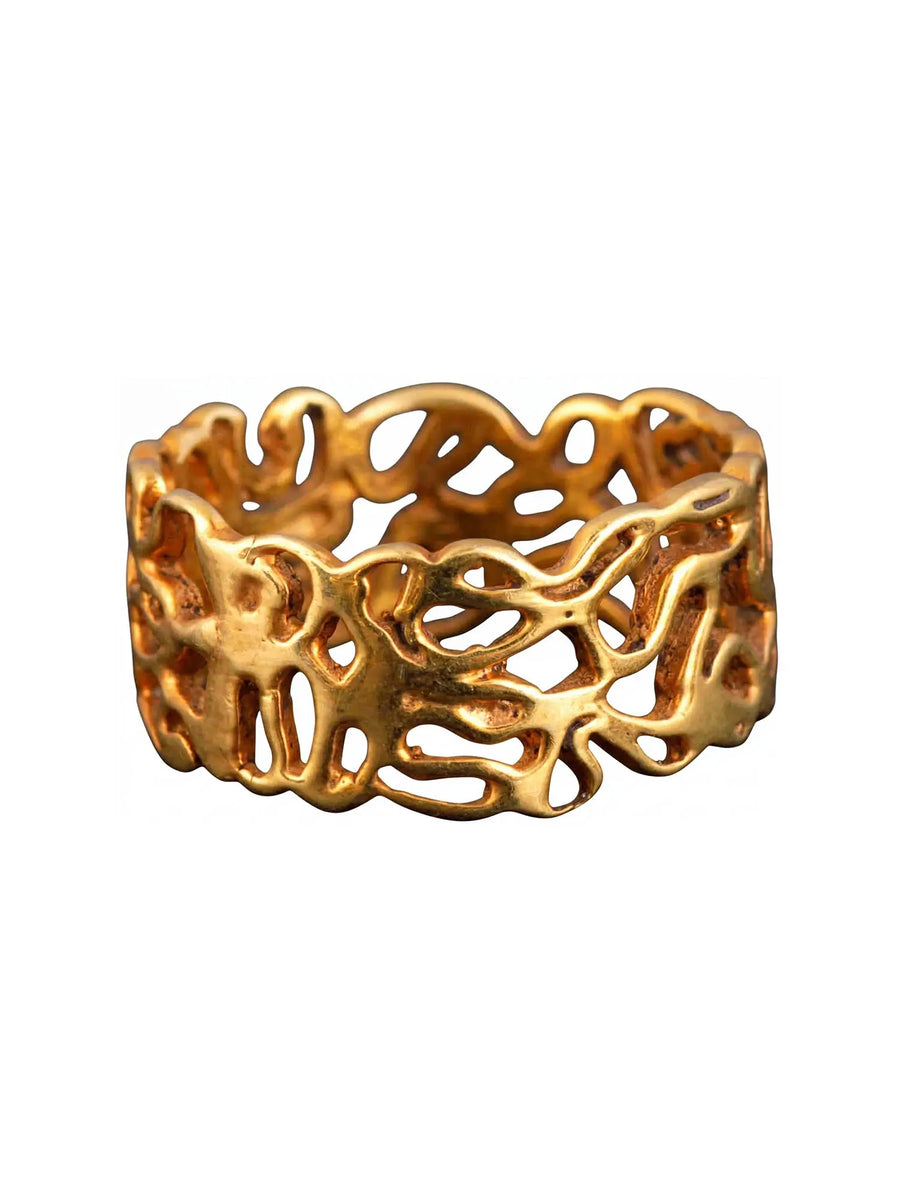 Gold Plated Sterling Silver Lattice Ring