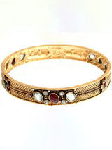 Polki Glass Stone Copper Alloy Bracelet