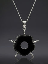 Spiked Black Onyx Sterling Silver Pendant