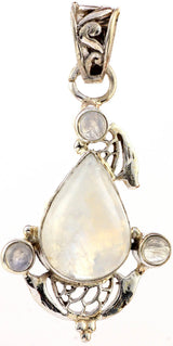 Rainbow Moonstone Sterling Silver Pendant