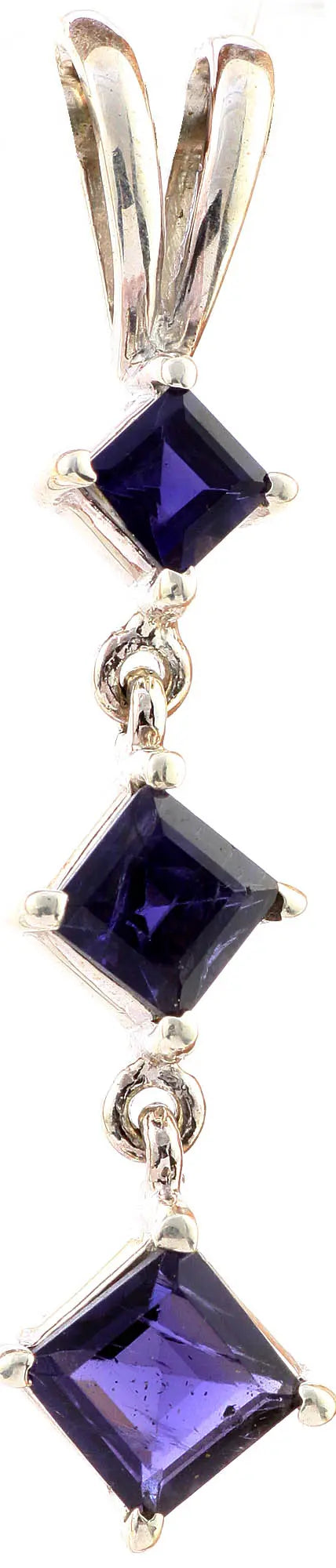Faceted Iolite Sterling Silver Pendant