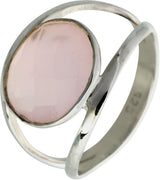 Faceted Rose Quartz Sterling Silver Ring