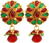 Faux Ruby and Emerald Copper Alloy Earrings