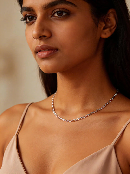 Sterling Silver Chain with Spring Ring Closure