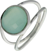 Faceted Peru Chalcedony Sterling Silver Ring