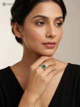 Faceted Green Onyx and Labradorite Sterling Silver Ring