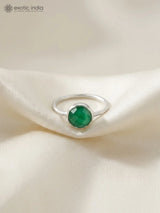 Faceted Green Onyx and Labradorite Sterling Silver Ring