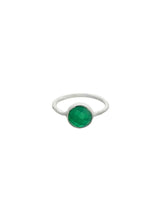 Faceted Green Onyx and Labradorite Sterling Silver Ring