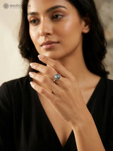 Faceted Green Onyx and Labradorite Sterling Silver Ring