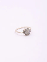 Faceted Green Onyx and Labradorite Sterling Silver Ring