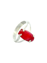 Faceted Ruby Sterling Silver Ring