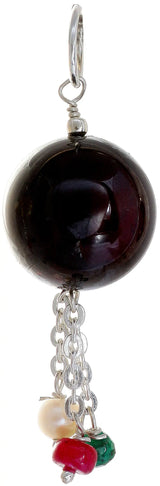 Amethyst, Pearl, Ruby and Emerald Sterling Silver Pendant
