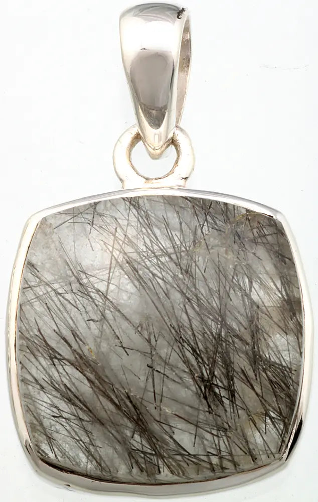 Tourmalinated Quartz Sterling Silver Pendant