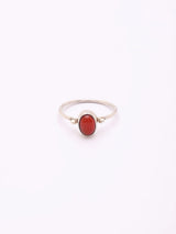 Turquoise Coral and Rainbow Moonstone Sterling Silver Ring