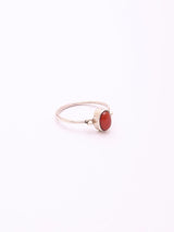Turquoise Coral and Rainbow Moonstone Sterling Silver Ring