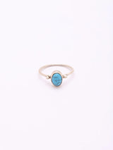 Turquoise Coral and Rainbow Moonstone Sterling Silver Ring