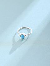 Turquoise Coral and Rainbow Moonstone Sterling Silver Ring