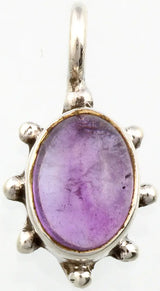 Oval Amethyst Sterling Silver Pendant