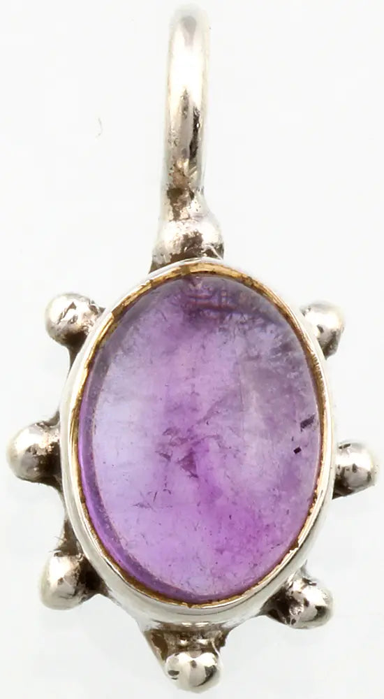 Oval Amethyst Sterling Silver Pendant