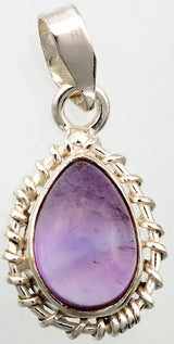 Amethyst Pear Cut Sterling Silver Pendant