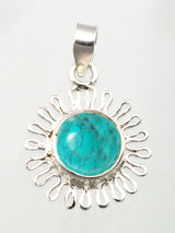 Sterling Silver Filigree Gemstone Pendant in Multiple Stones