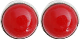 Coral and Sterling Silver Earrings