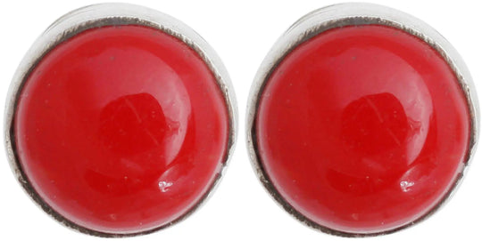 Coral and Sterling Silver Earrings