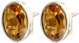 Faceted Citrine Sterling Silver Post Earrings
