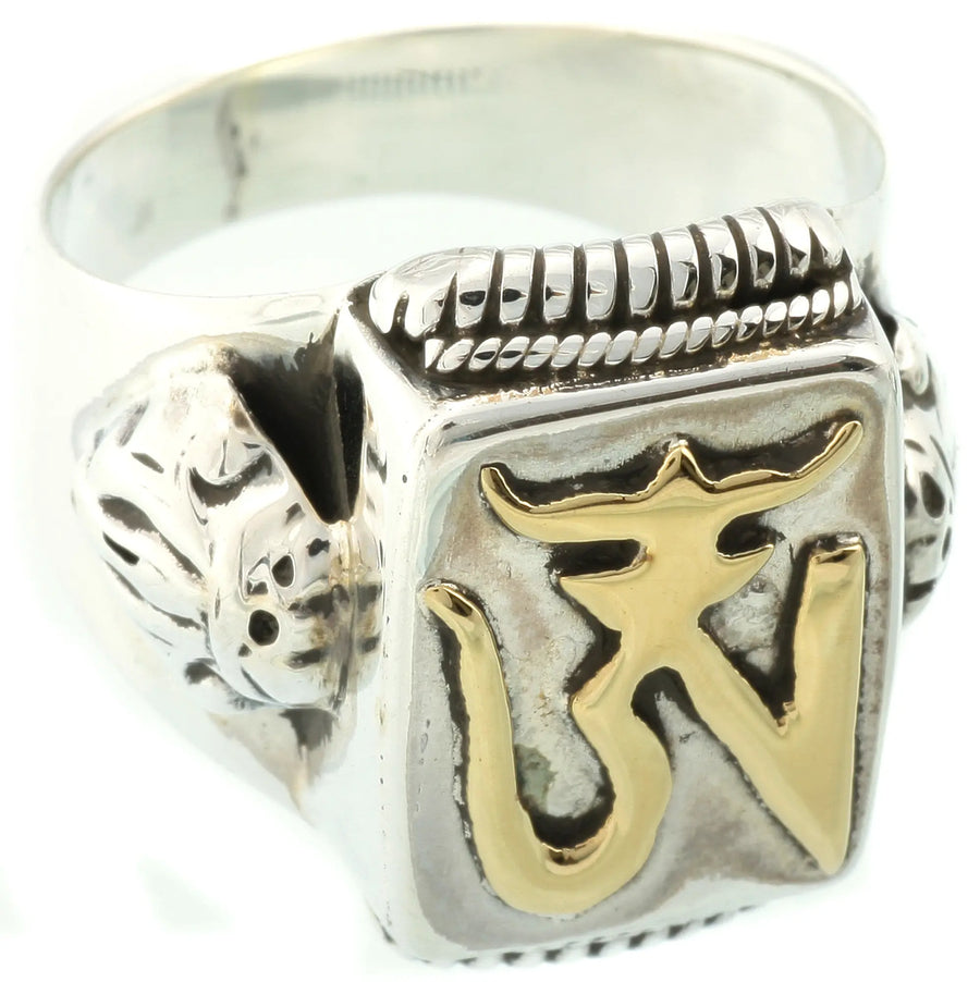 Tibetan Om Sterling Silver Ring