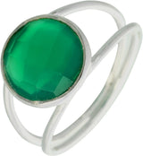 Faceted Green Onyx Sterling Silver Ring