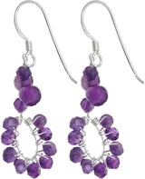 Faceted Amethyst Sterling Silver Earrings