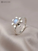 Rainbow Moonstone and Labradorite Sterling Silver Ring