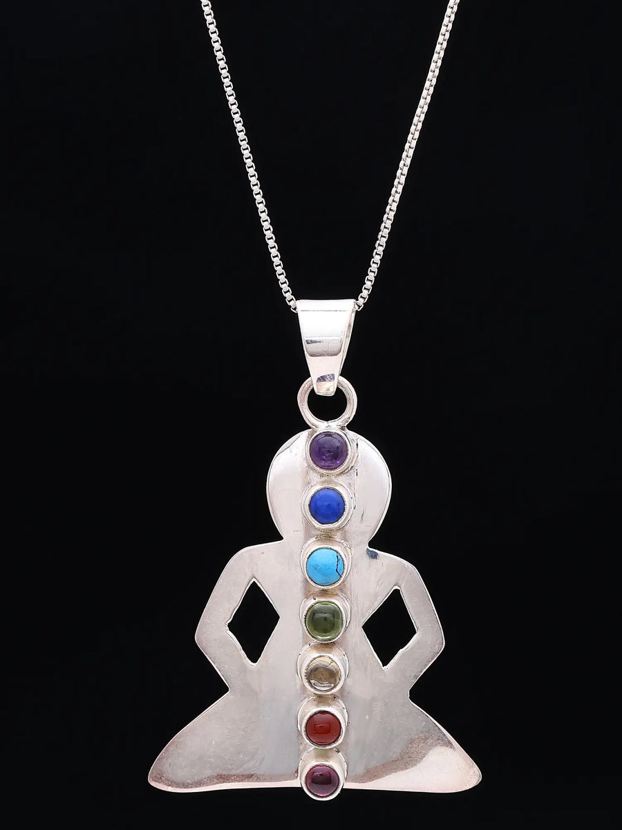 Kundalini Chakra Gemstone Sterling Silver Pendant