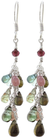 Tourmaline Drop Sterling Silver Earrings