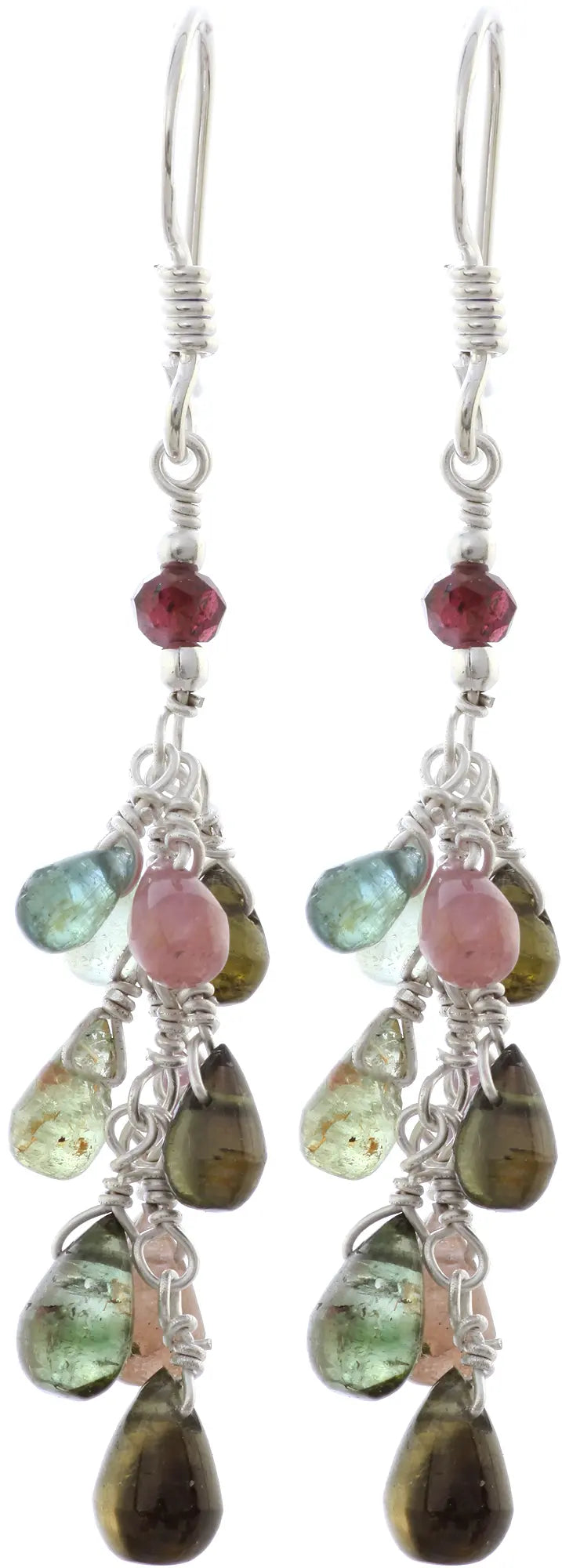 Tourmaline Drop Sterling Silver Earrings