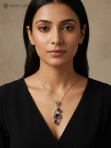 Amethyst Triple Gemstone Sterling Silver Pendant