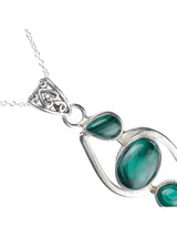 Amethyst Triple Gemstone Sterling Silver Pendant