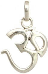 Om Sterling Silver Pendant with Oxidised Finish