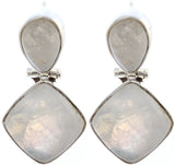 Rainbow Moonstone Sterling Silver Earrings