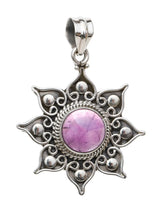 Sterling Silver Sun Motif Pendant with Gemstone Options