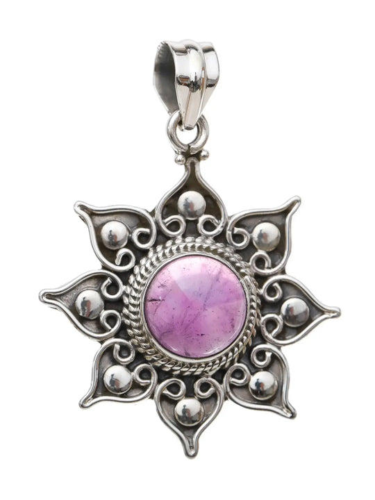 Sterling Silver Sun Motif Pendant with Gemstone Options