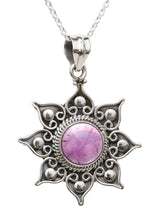 Sterling Silver Sun Motif Pendant with Gemstone Options