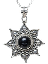 Sterling Silver Sun Motif Pendant with Gemstone Options