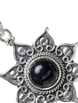 Sterling Silver Sun Motif Pendant with Gemstone Options