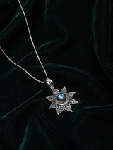 Sterling Silver Sun Motif Pendant with Gemstone Options