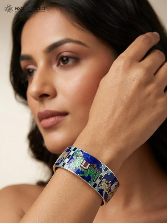 Meenakari Sterling Silver Bracelet