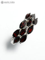 Marquise Cut Garnet Sterling Silver Ring